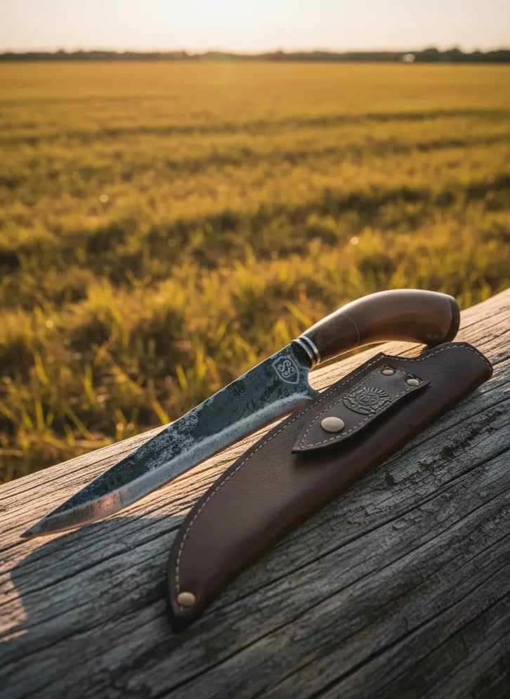 Faca Artesanal para Churrasco Personalizada | Aço Carbono de 9"