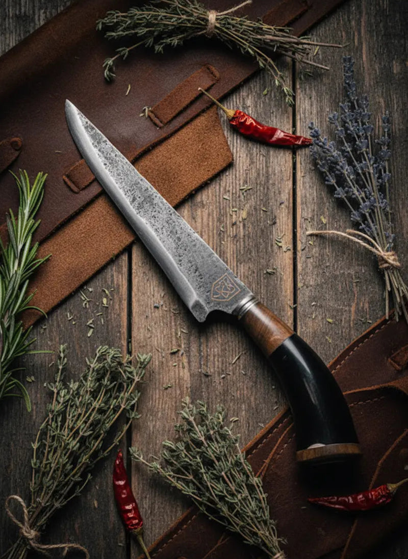 Faca Artesanal para Churrasco Personalizada | Aço Carbono de 9"
