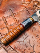 Faca de Churrasco 10" com Cabo em Madeira Torneado e Osso