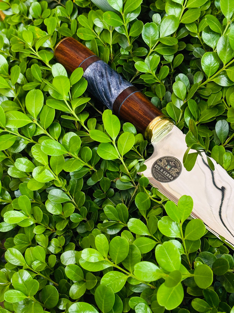 Faca de Churrasco 10" Cabo em Madeira e Osso Torneado