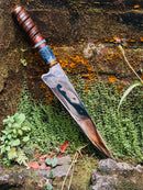 Faca de Churrasco 10" com Cabo em Madeira Torneado e Osso