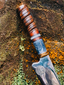 Faca de Churrasco 10" com Cabo em Madeira Torneado e Osso