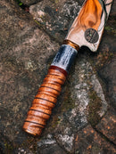 Faca de Churrasco 10" com Cabo em Madeira Torneado e Osso