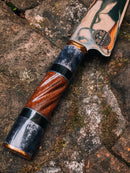 Faca de Churrasco 10" Cabo em Madeira e Osso Torneado