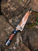 Faca de Churrasco 10" Cabo em Madeira e Osso Torneado